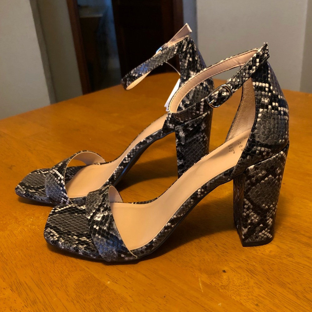 Snake Print Block Heel